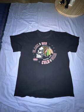 Smack Apparel Chicago Hockey Fans Black & Red Until I'm Cold & Dead Blackhawks